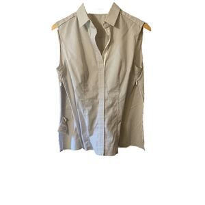 Hugo Boss Women’s Collared Shirt Cotton Blend Oh Size 8 Zippered Sides